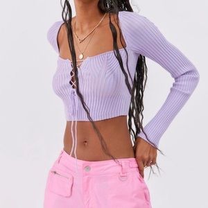 Urban Outfitters Lace-Up Sweater Top